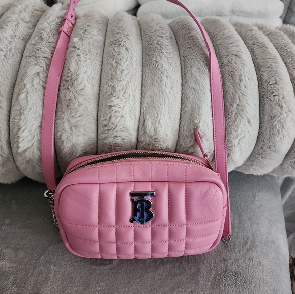 NWOT Burberry Pink Quilted Leather Mini Lola Camara Bag - Picture 2 of 5